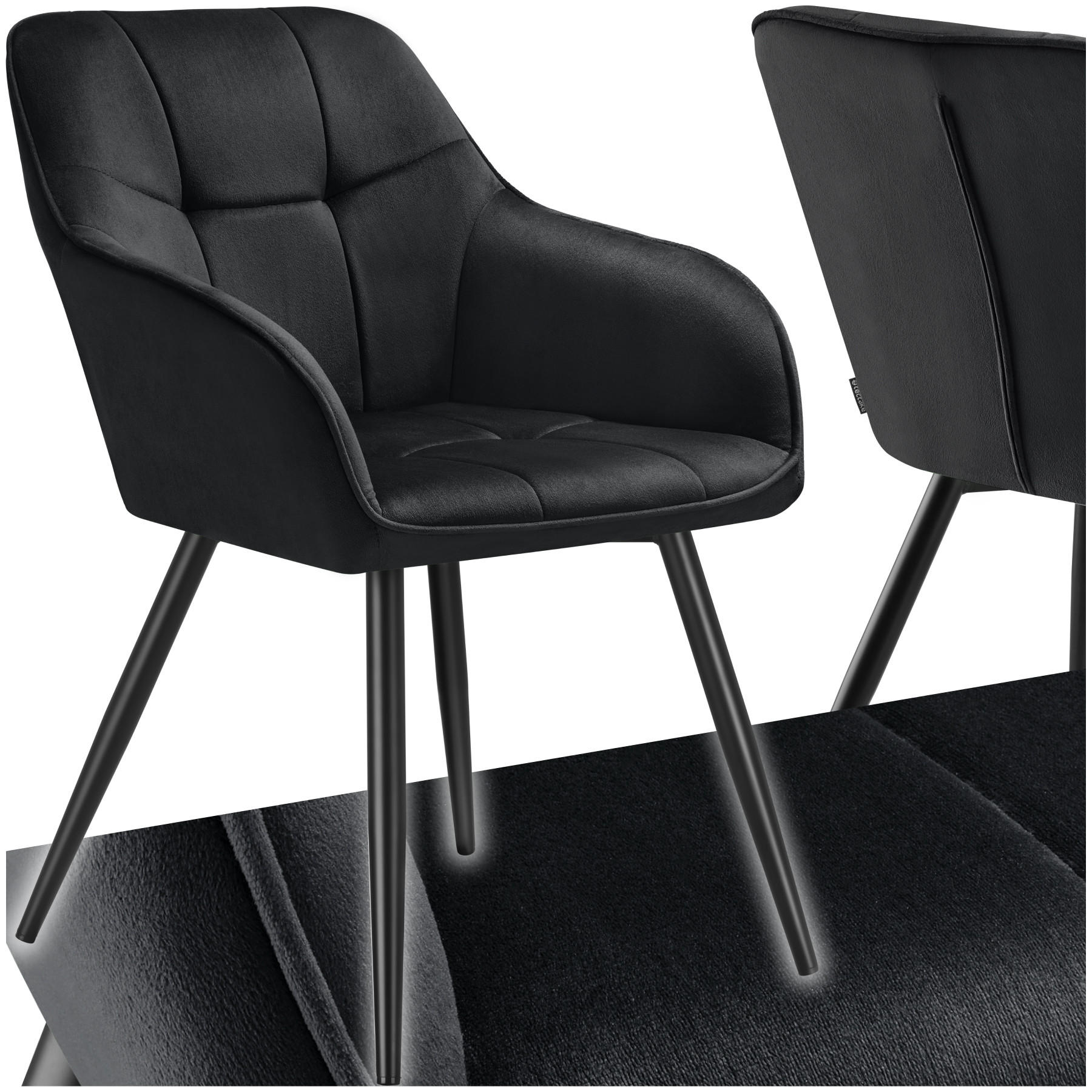 ESSZIMMERSTUHL Marilyn,58 x 62 x 82 cm,schwarz/schwarz - Schwarz, Kunststoff (58/82/62cm) - tectake