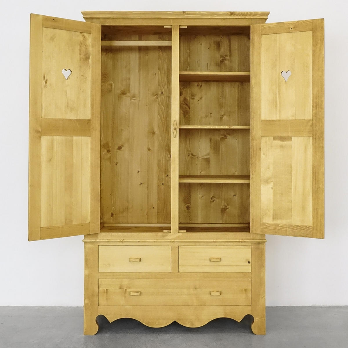 KLEIDERSCHRANK aus Massivholz MEXICANA - Honig, Holz (120/200/55cm) - Seart