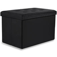 SITZBOX Ravello XL mit Knöpfen Samt Schwarz - Schwarz, Textil (60/38/38cm) - Komodee