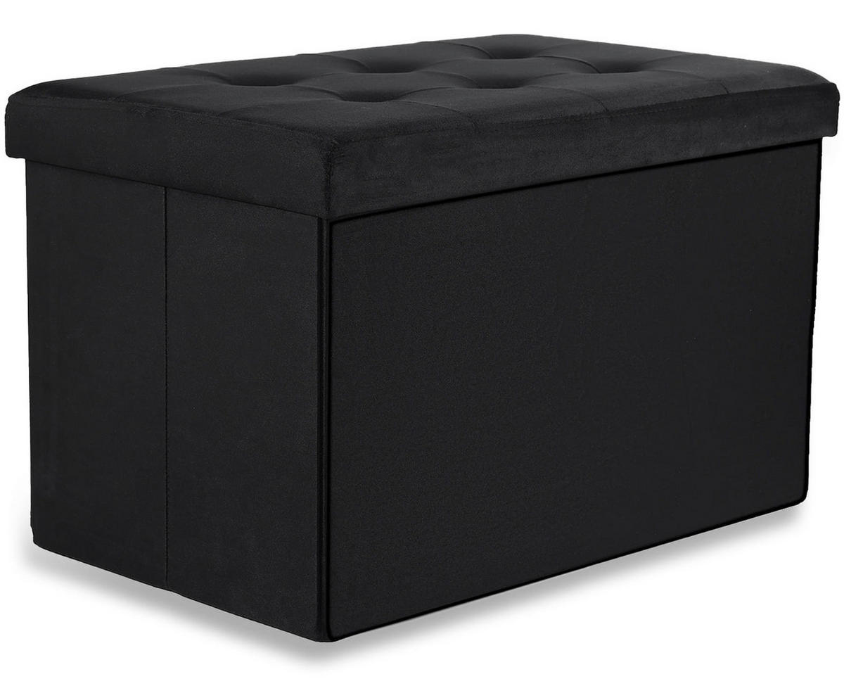 SITZBOX Ravello XL mit Knöpfen Samt Schwarz - Schwarz, Textil (60/38/38cm) - Komodee