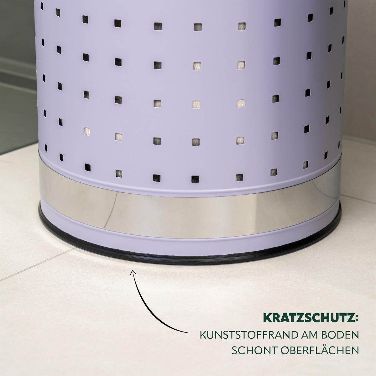 WÄSCHETONNE 50 Liter, lila - Lila, Metall (35.5/57.5/35.5cm) - eluno