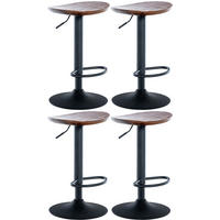 BARHOCKER 4er Set Shelton walnuss - Schwarz/Braun, Holz/Metall (41/80/38.5cm) - TPFLiving