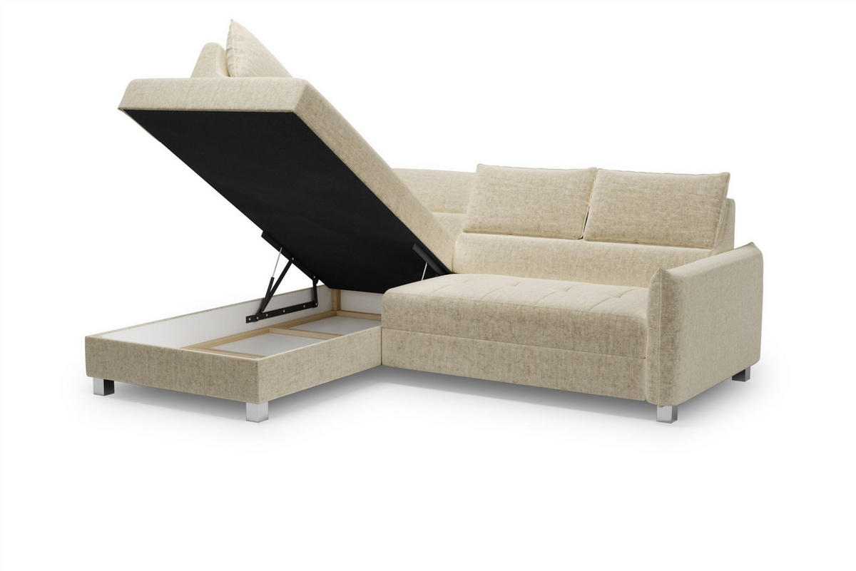 ECKSOFA Marno - Creme, Holzwerkstoff/Textil (260/200cm) - Fun Möbel