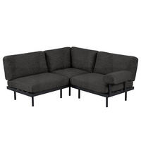 OUTDOOR-ECKSOFA - Schwarz, Textil/Metall (172/80/186cm) - home24