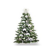 LAALU WEIHNACHTSBAUM geschmückt künstlich mit 97 Stk Kugeln ANGEL WINGS 210 cm mit Metallständer - Silberfarben/Weiß, Kunststoff (210cm) - LAALU