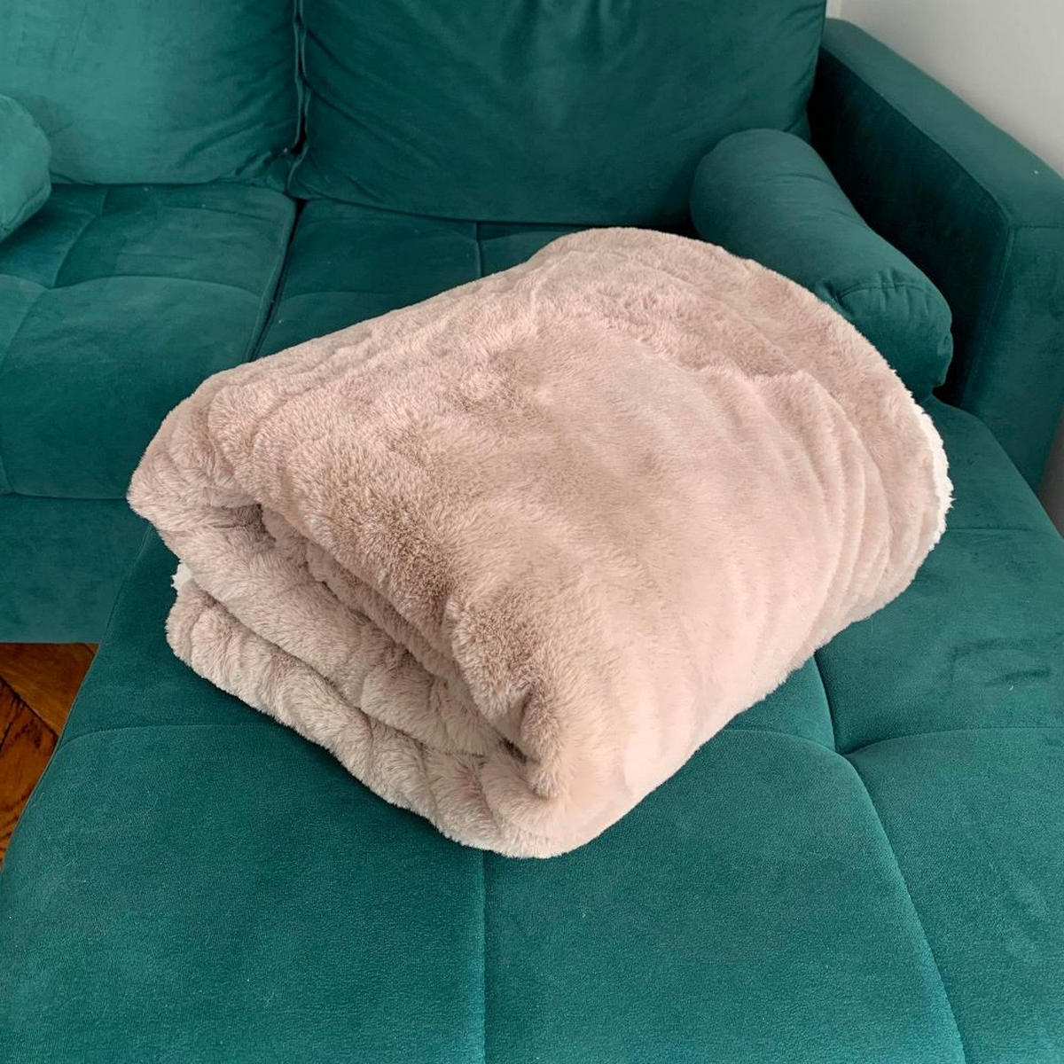 PLAID gefüttert in Kaninchenoptik Taupe 130 x 170 - Beige, Textil (130/170cm) - LE COMPTOIR DE LA PLAGE