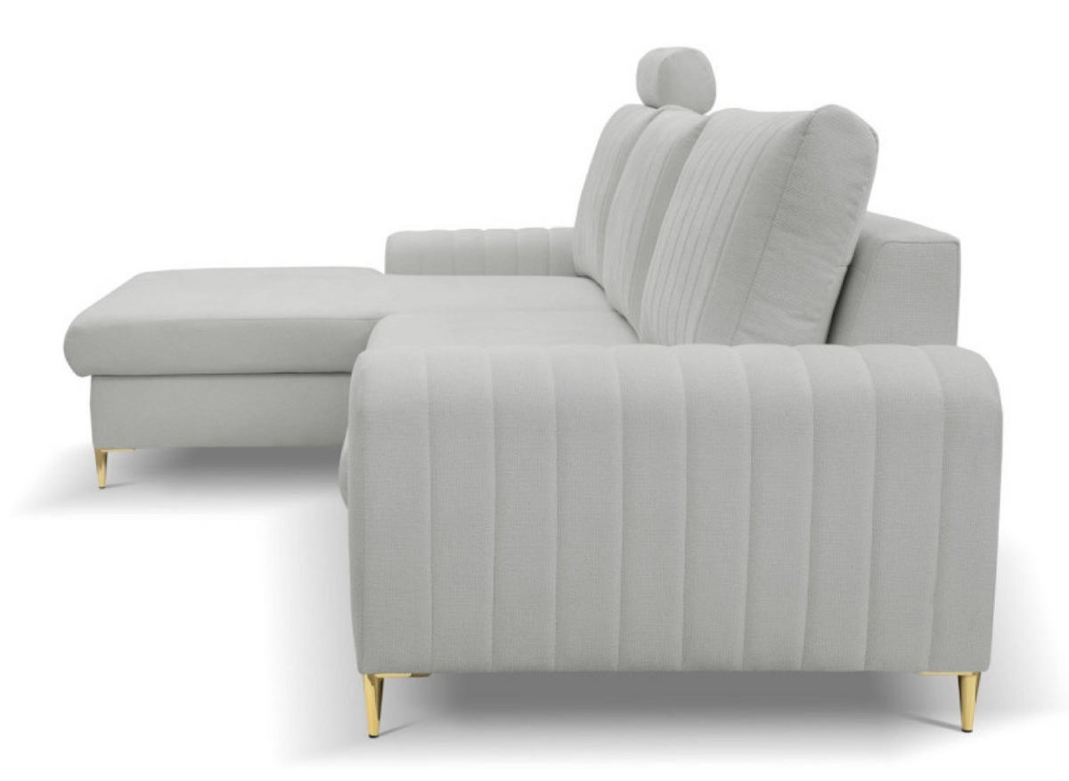 ECKSOFA Popiel Mango Mit Schlaffunktion Links - Grau, Textil (251/164cm) - Sepro Meble