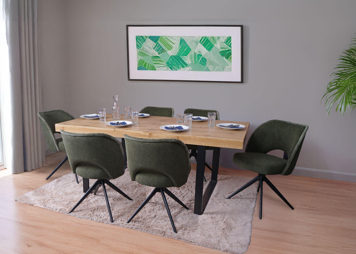 ESSZIMMERSTUHL Grün 2er-Set - Grün, Textil (54/84/60cm) - MCW