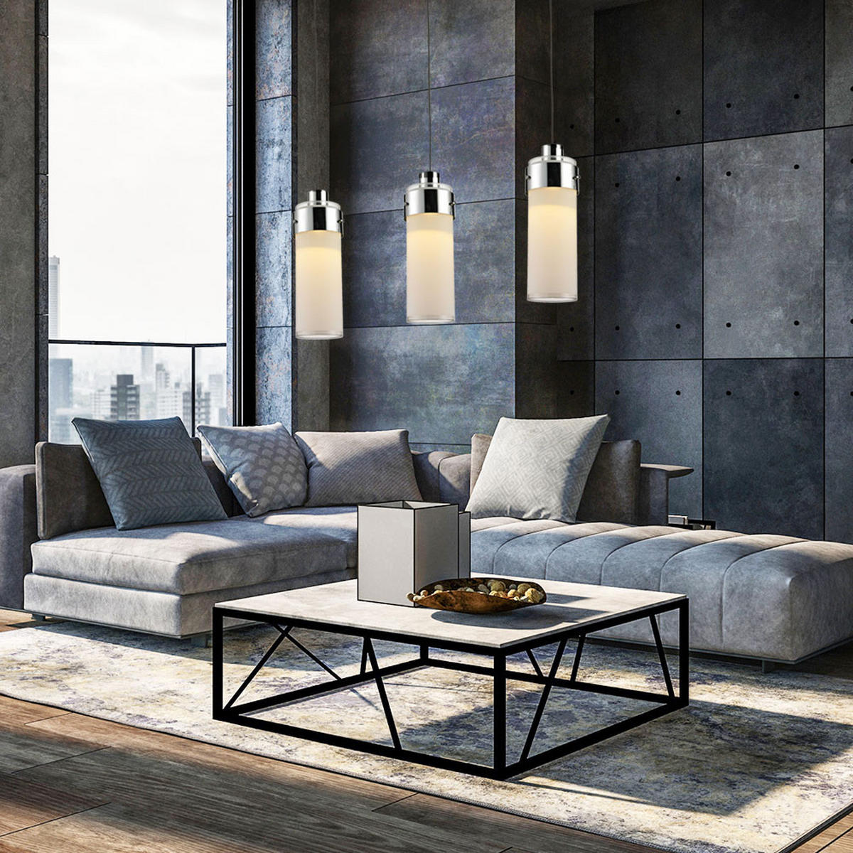 LED HÄNGELEUCHTE CAMEO Chrom Silber - Silberfarben, Glas (11/65/130cm) - Esto