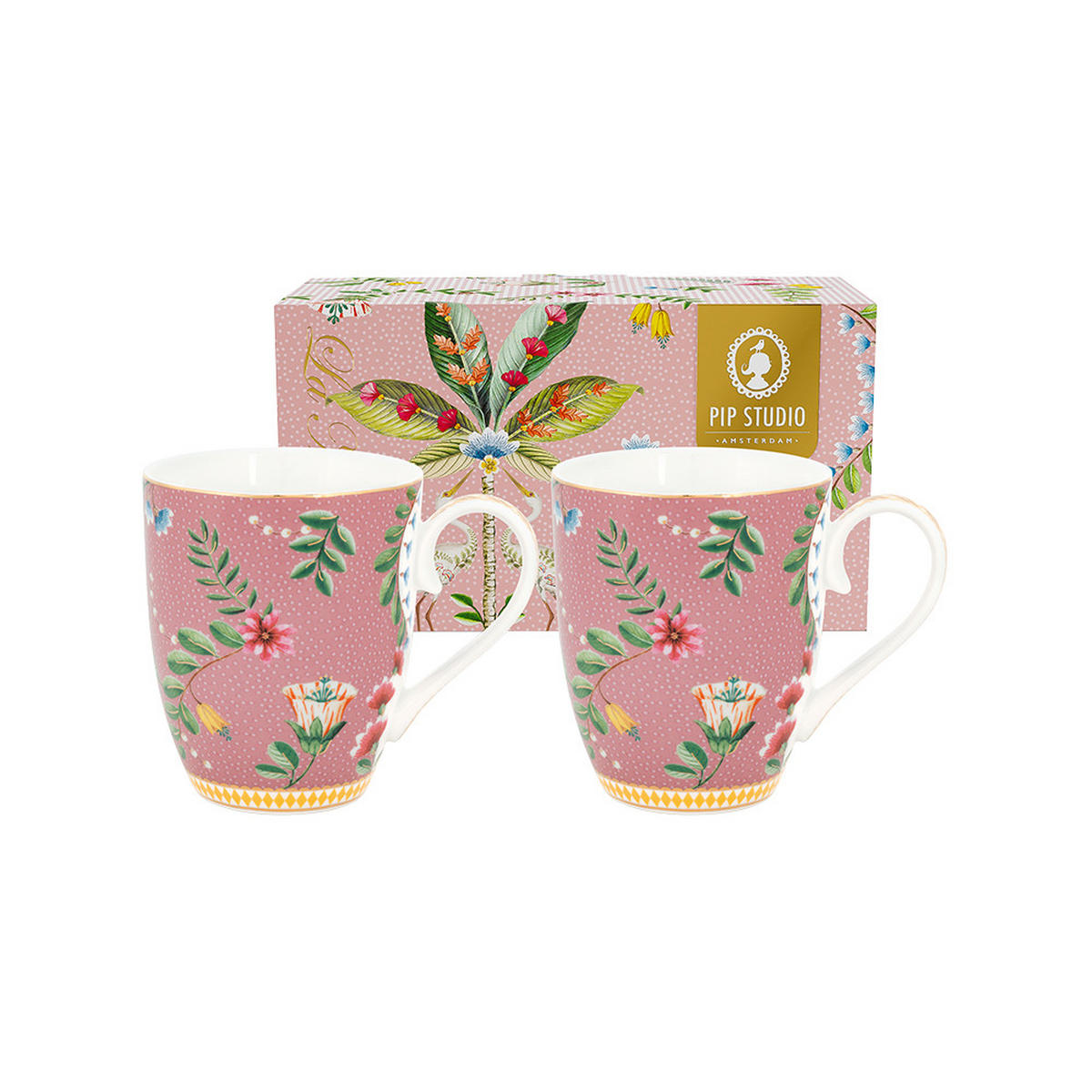 BECHER 2er-Set Large la majorelle rosa 350 ml - Rosa, Keramik (0.35L) - Pip Studio