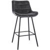 BARHOCKER Samt dunkelgrau - Dunkelgrau/Schwarz, Textil/Metall (49/104/56cm) - CLP