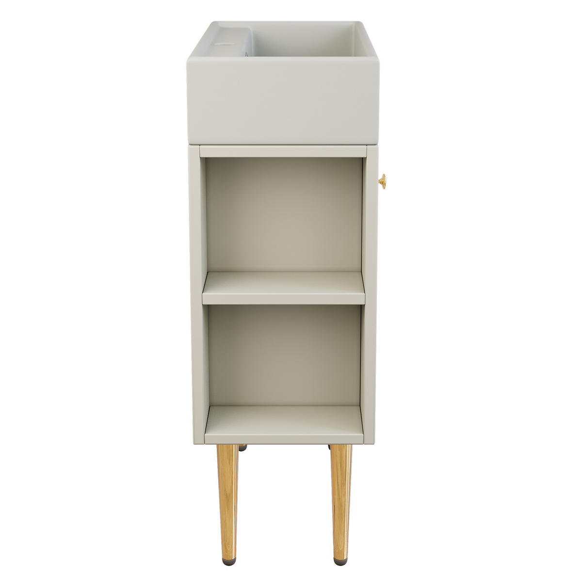 WASCHTISCHKOMBI 55x31x91.5cm in Weiß mit Hochglanz-Keramikbecken - Weiß, Holzwerkstoff (55/91.5/31cm) - Modfu