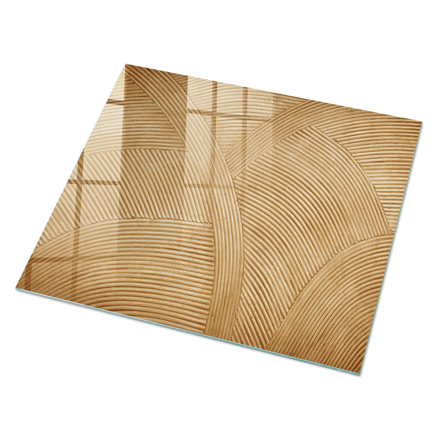 GLASPLATTE 80x60 cm – Elegante Wellen - Beige, Glas (0.4/80/60cm) - ArtPrintCave