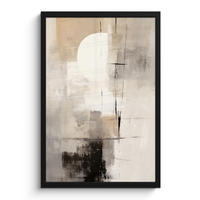 GERAHMTES BILD Abstrakt - Kunst - Grau 40x60 cm - Hellgrau, Papier (40/60cm) - MuchoWow