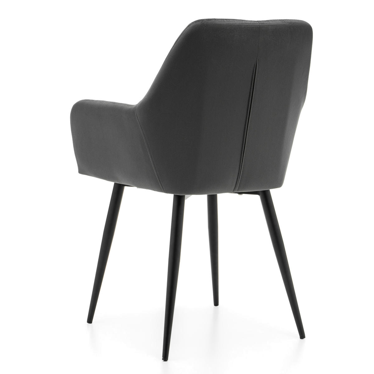 STUHL IVO gepolstert - grau - Samt Velours - Schwarz/Grau, Textil/Metall (55/88/54cm) - NEW HOME