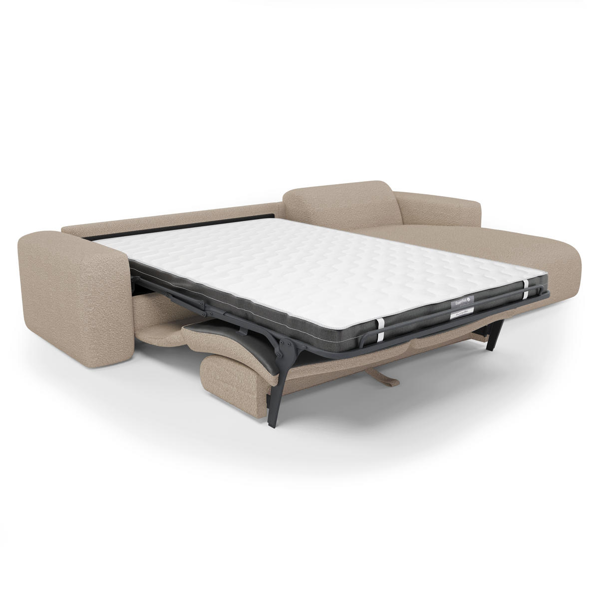ECKSOFA RECHTS SCHLAFSOFA Steinbock Taupe 280cm - Taupe, Textil (280/165cm) - Sia Home
