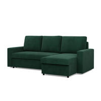 ECKSOFA MIT SCHLAFFUNKTION NEO, Cord - Dunkelgrün - Grün, Textil (231/140cm) - Mebligo