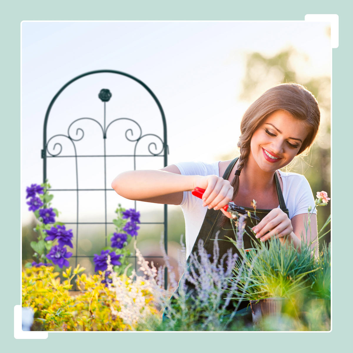 2XRANKGITTER - Dunkelgrün, Metall (50/180/1.5cm) - Relaxdays