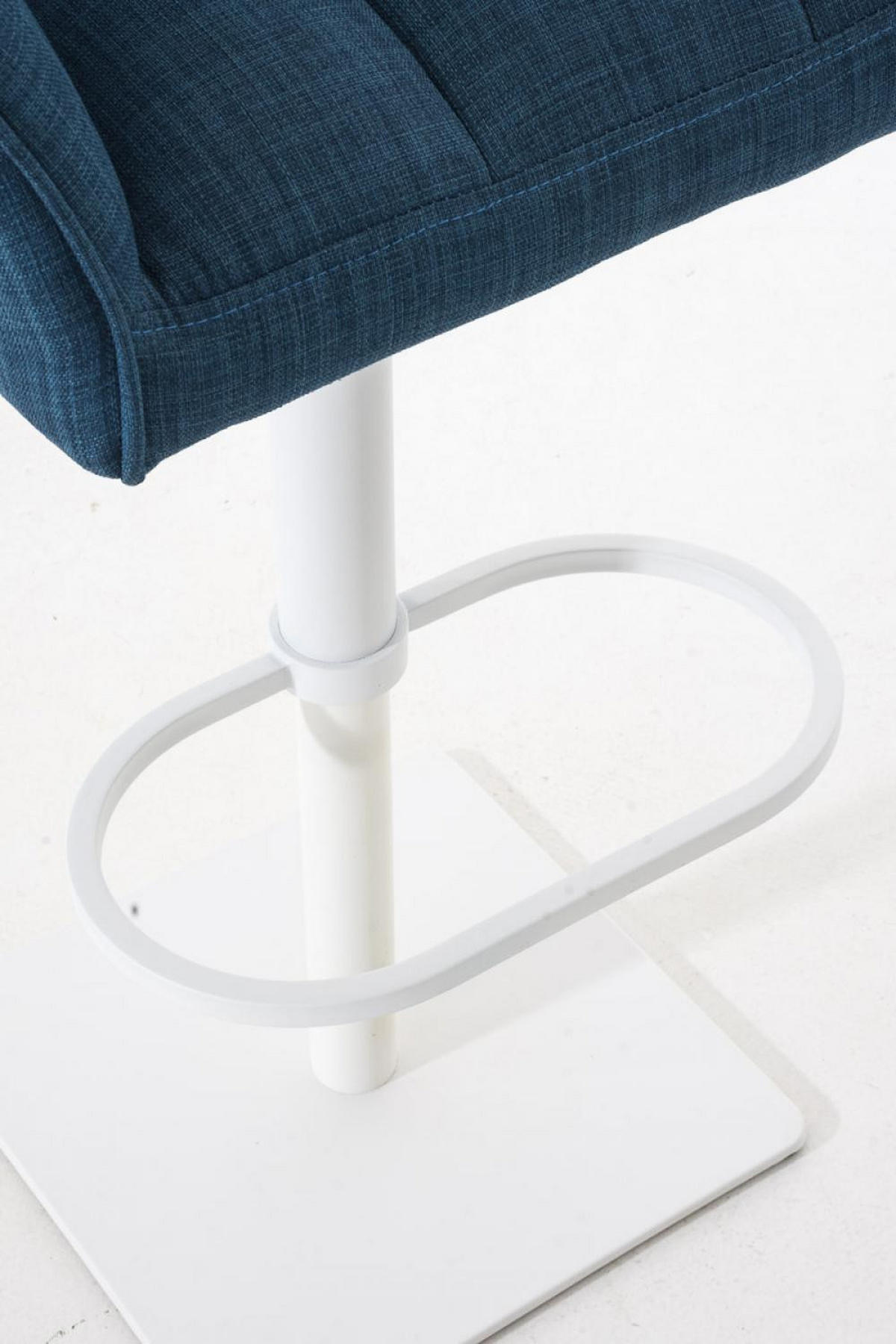 BARHOCKER Stoff Blau - Blau/Weiß, Textil/Metall (64/88/45cm) - CLP