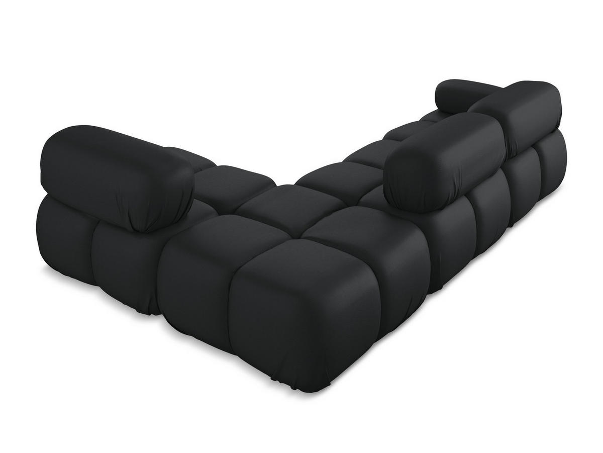 ECKSOFA Rechts Kunstleder Schwarz - Schwarz/Grau, Leder/Kunststoff (285/190cm) - Makamii