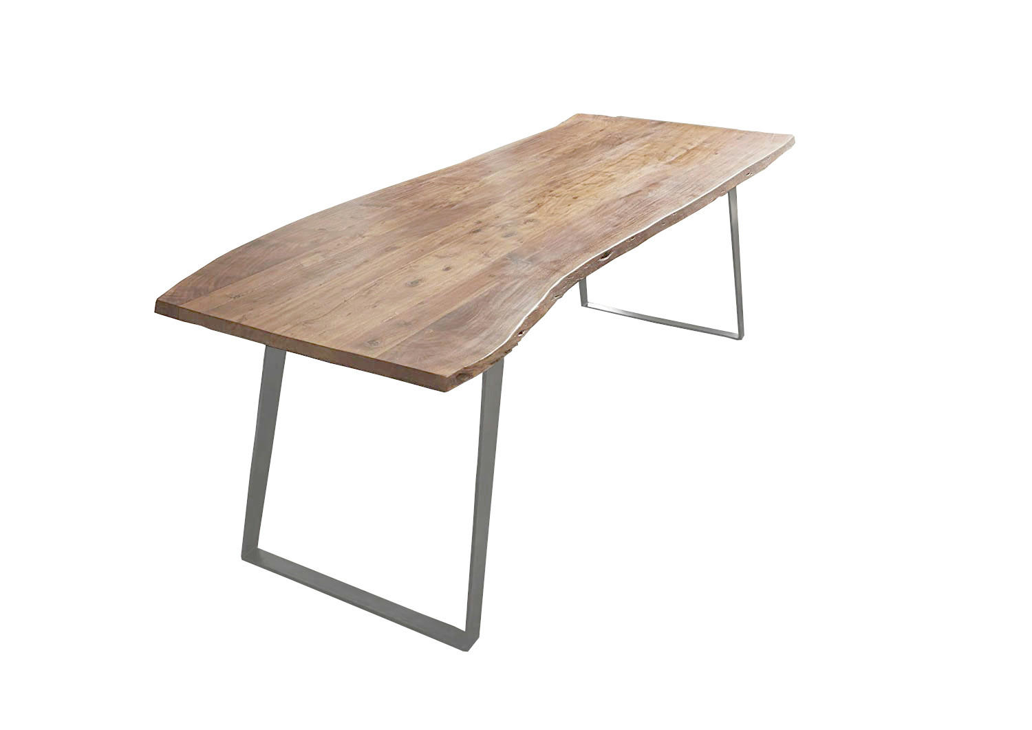ESSTISCH HOBART - Beige/Silberfarben, Holz/Metall (100/240/77cm) - SAM