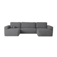 ECKSOFA Dunkelgrau U ILO Mit Bettkasten Und Schlaffunktion - Grau, Textil (374/177cm) - Sepro Meble