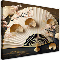 WANDBILD japanische beige fächer - Beige, Textil (60/40cm) - Feeby