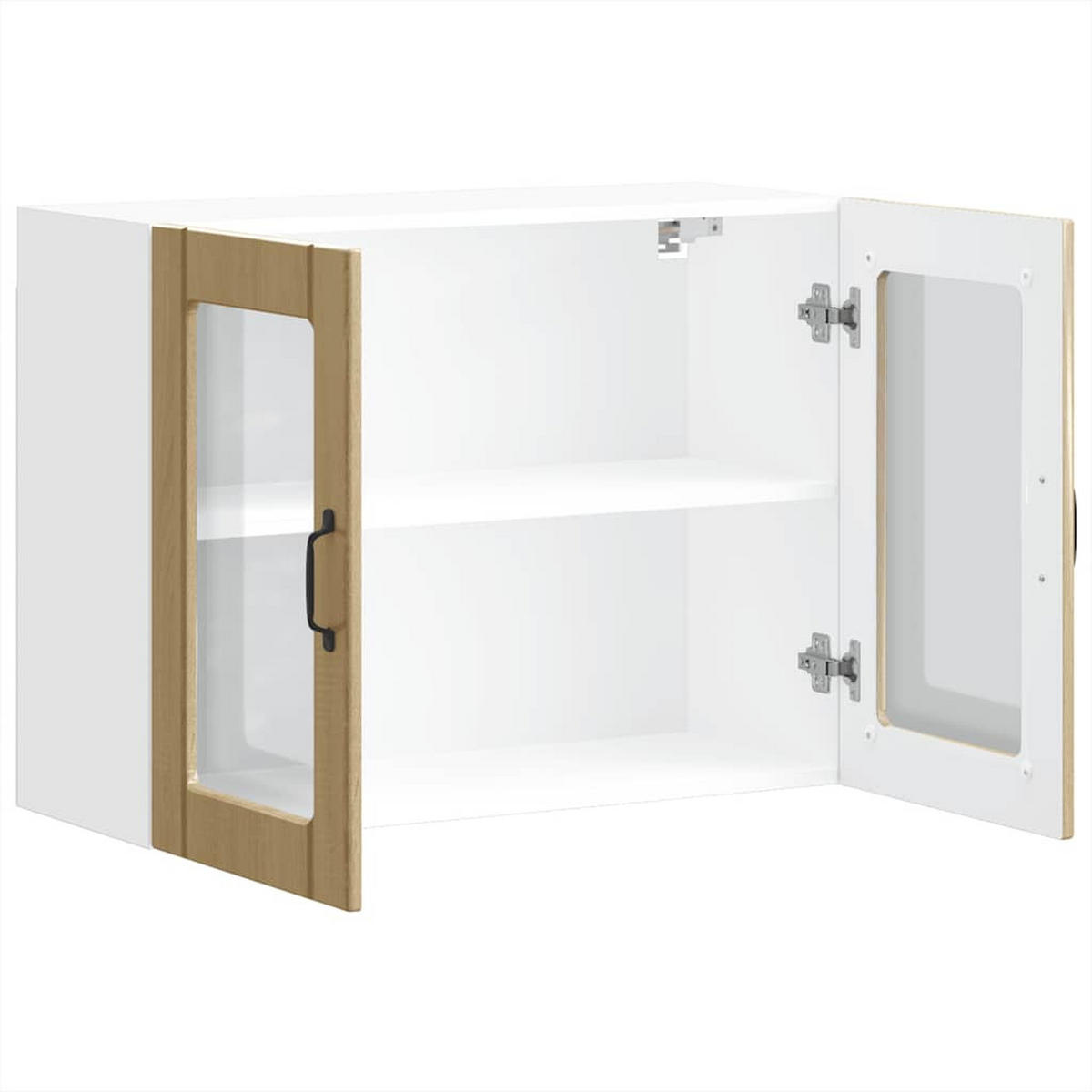 KÜCHEN-HÄNGESCHRANK Mit Glastür Sonoma-Eiche Holzwerkstoff - Braun, Holzwerkstoff (31/60/80cm) - vidaXL