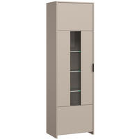 VITRINE Cadiz Kaschmir | schwarz 60 / 40 / 196cm - Kaschmir/Schwarz, Holz/Holzwerkstoff (60/196/40cm) - Feldmann-Wohnen