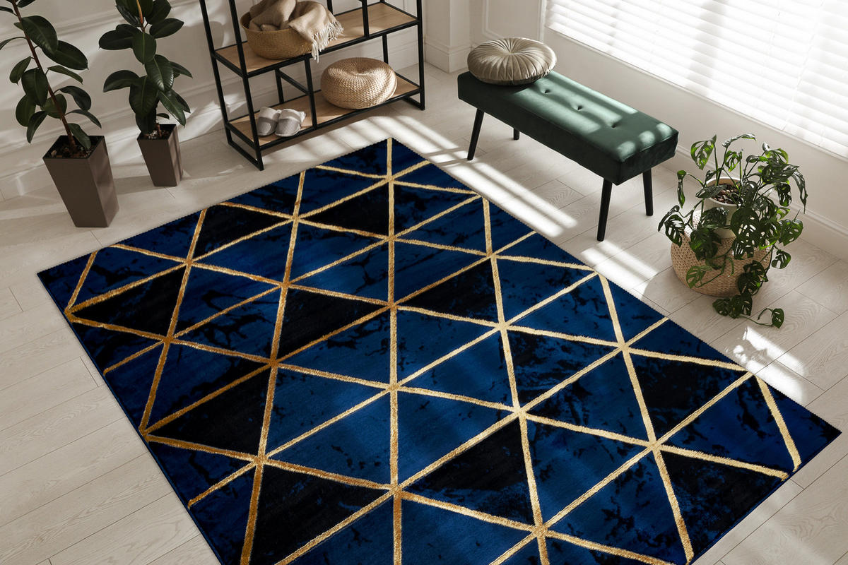 TEPPICH Emerald 120/170 cm - Blau, Textil (120/170cm) - rugsX