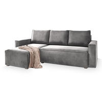 ROHOVÁ SEDAČKA SILES světle šedá - šedá/světle šedá, dřevo/textil (230/140cm) - MASSENO