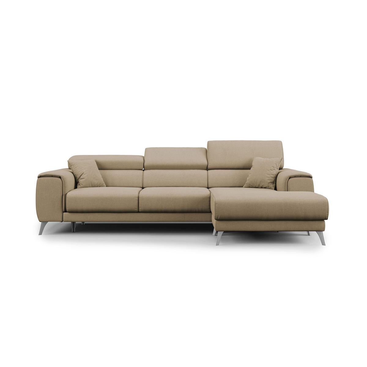 ECKSOFA RECHTS Fusion - Beige, Textil (260/102cm) - Divani.store