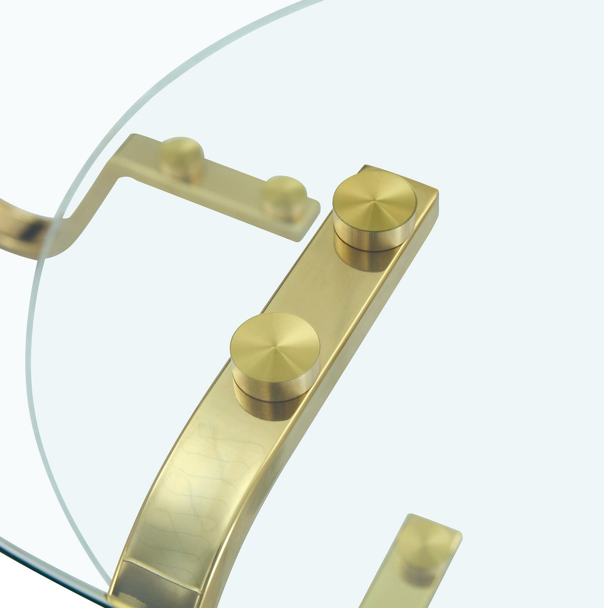 COUCHTISCH aus Metall und Sicherheitsglas in Gold mit 2 Ebenen - Goldfarben, Metall (80/80/45cm) - Modfu