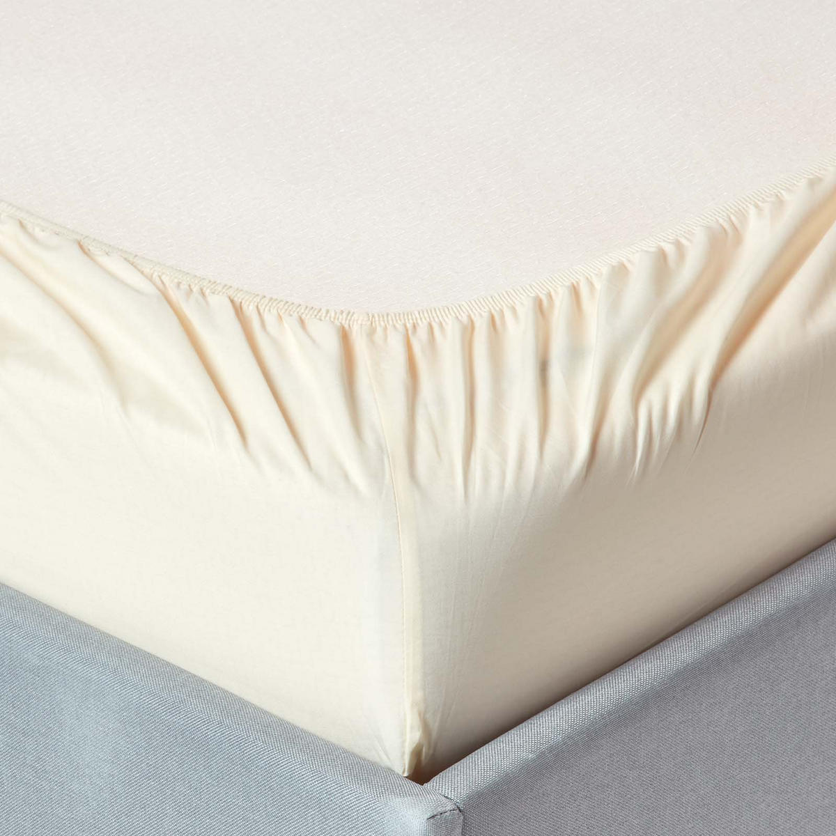SPANNBETTLAKEN extra hoch, Ägyptische Baumwolle, Fadendichte 200 - Creme, Textil (180/200cm) - Homescapes