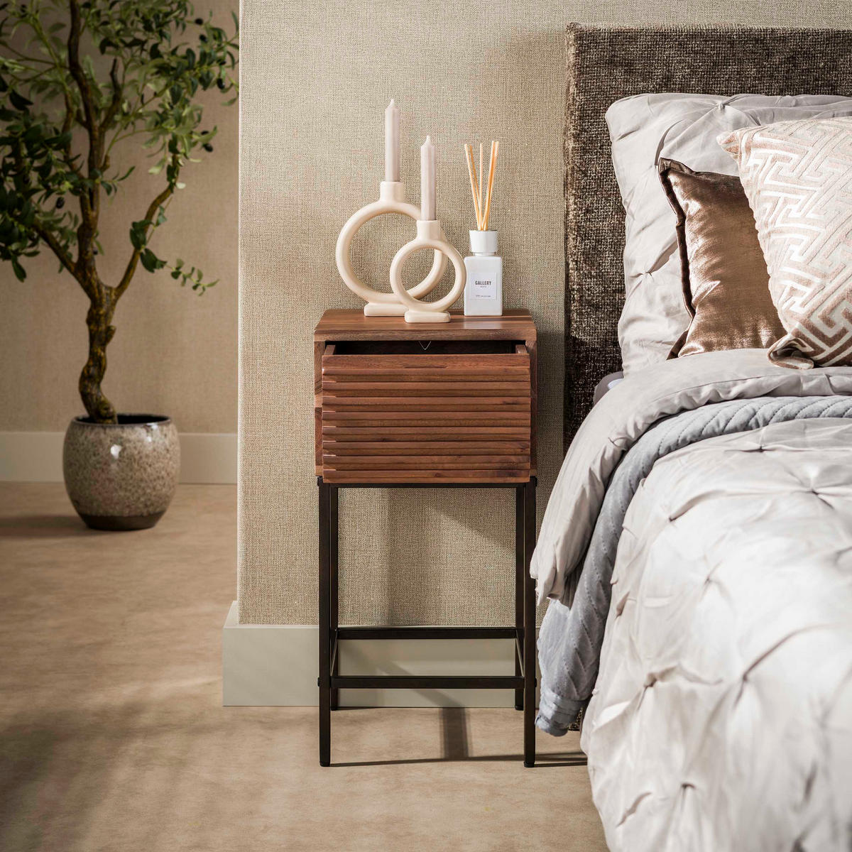NACHTTISCH XS Braun 30/30/60 cm - Braun, Holz (30/60/30cm) - Hoyz Collection