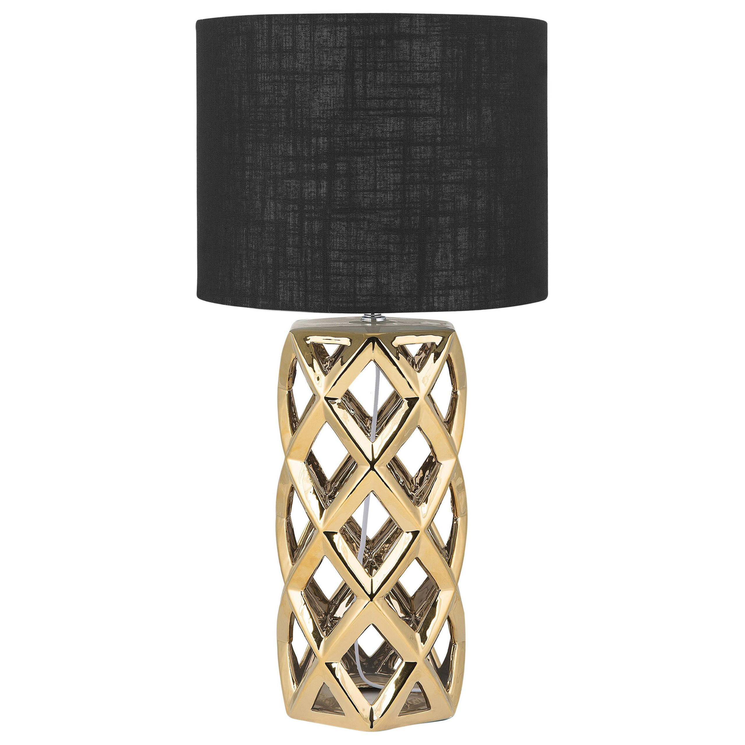 TISCHLAMPE Selja 35/35/71 cm - Schwarz, Keramik (35/35/71cm) - Beliani