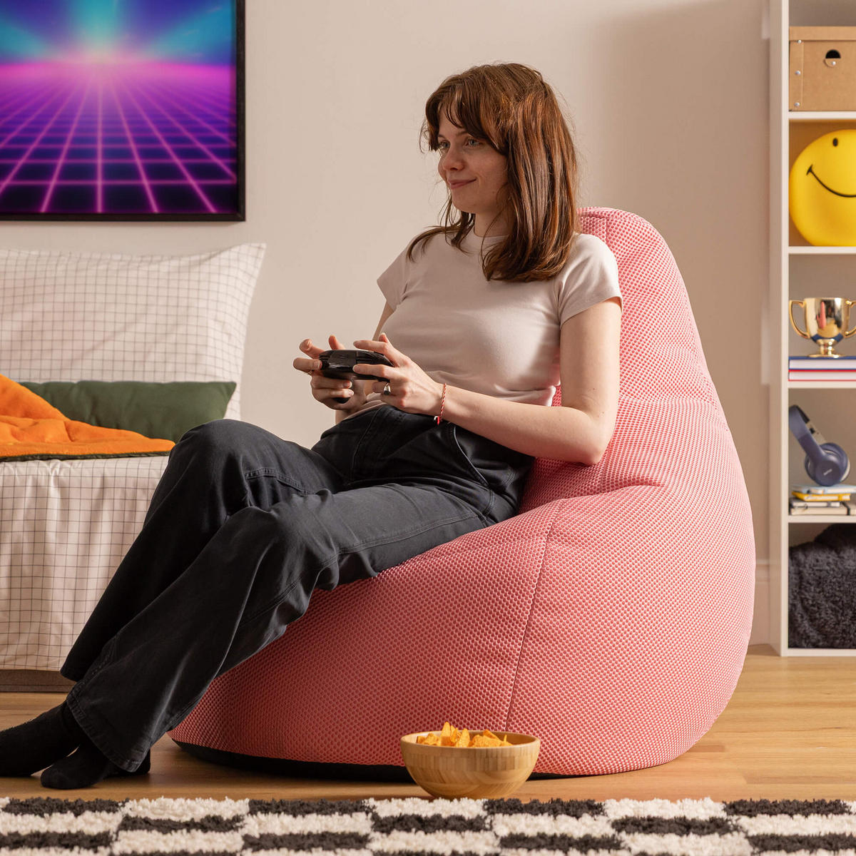 SITZSACK Dalton Techmesh Gaming XXL - Pink, Textil (94/85/92cm) - icon