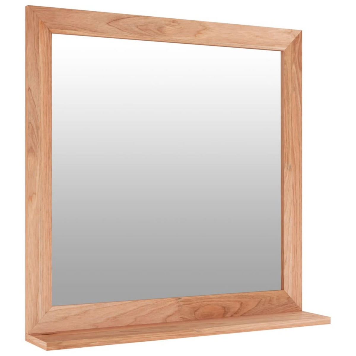 WANDSPIEGEL 55x55 cm Massivholz Nussbaum - Braun, Holzwerkstoff (55/55/12cm) - furnicato