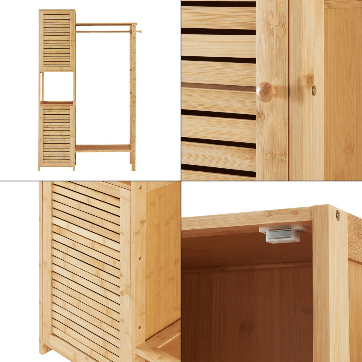 GARDEROBENSTÄNDER Oldsum - Naturfarben, Holz (99/164/29cm) - [en.casa]