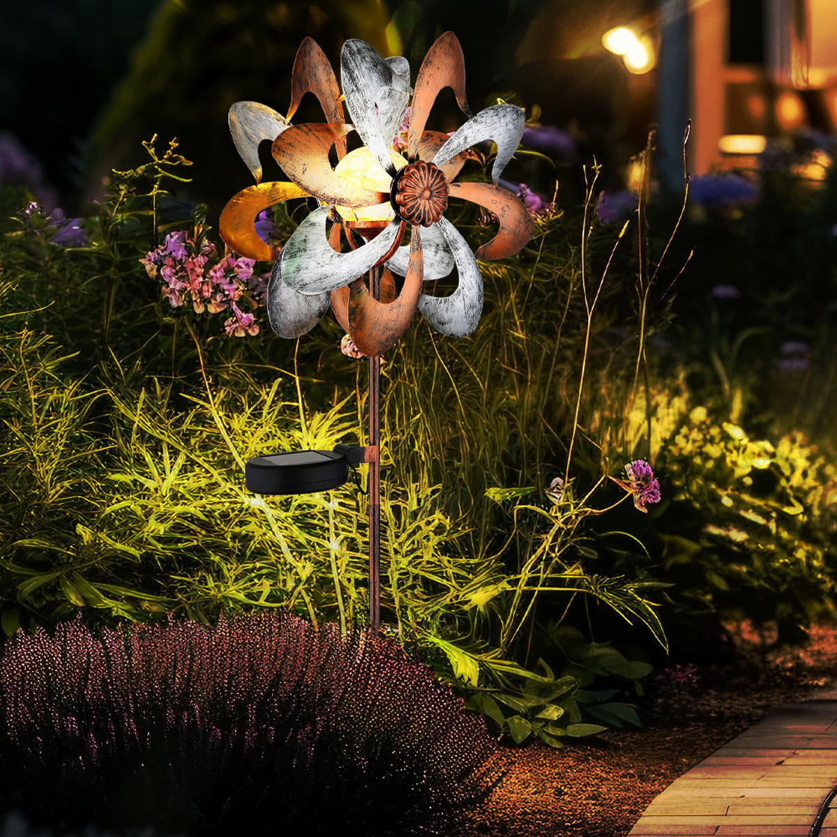 LED AUSSENLEUCHTE Metall Gold 2er Set - Goldfarben, Kunststoff (22/12/92cm) - Globo Lighting