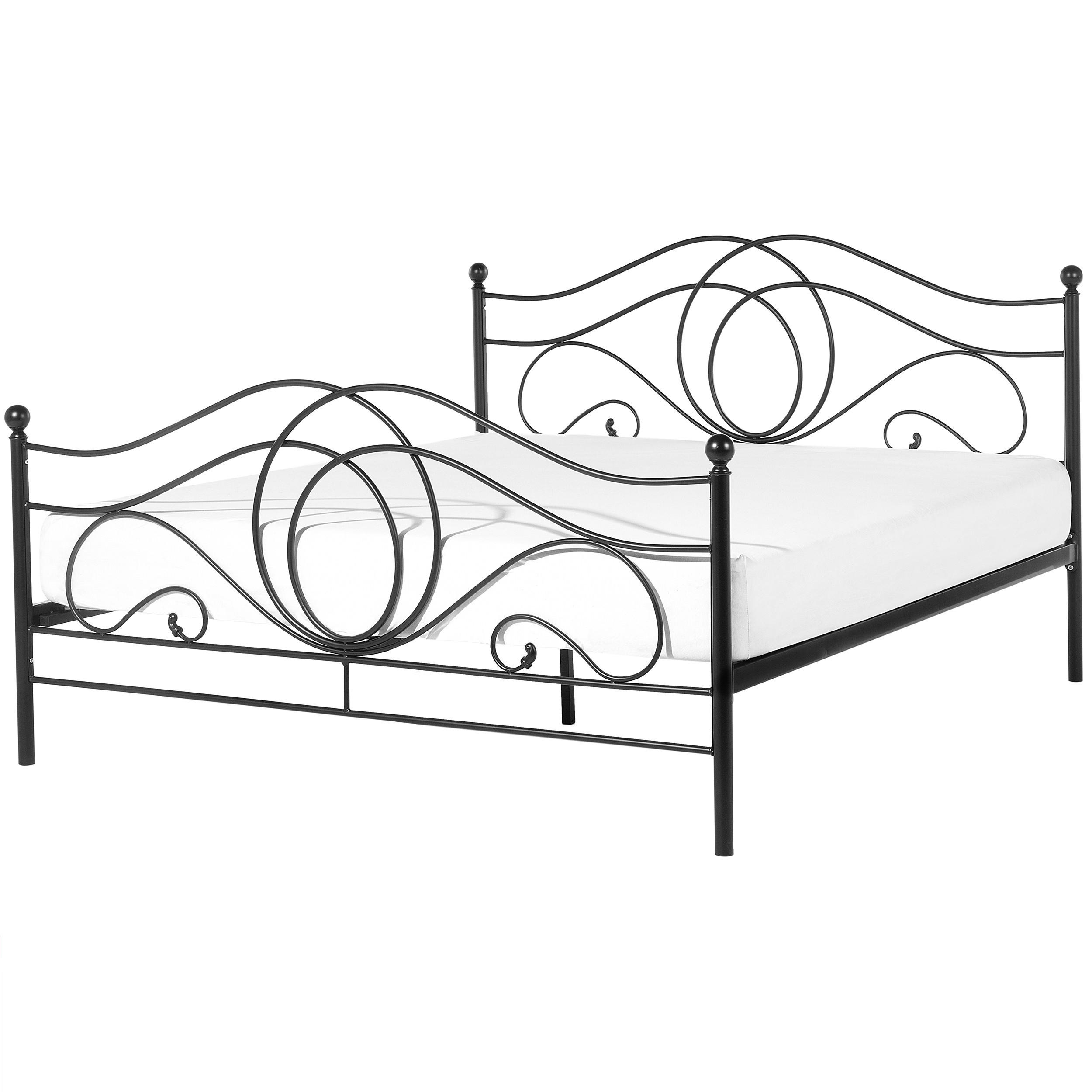 METALLBETT 160/200cm Schwarz Lyra - Schwarz, Metall (160/200cm) - Beliani