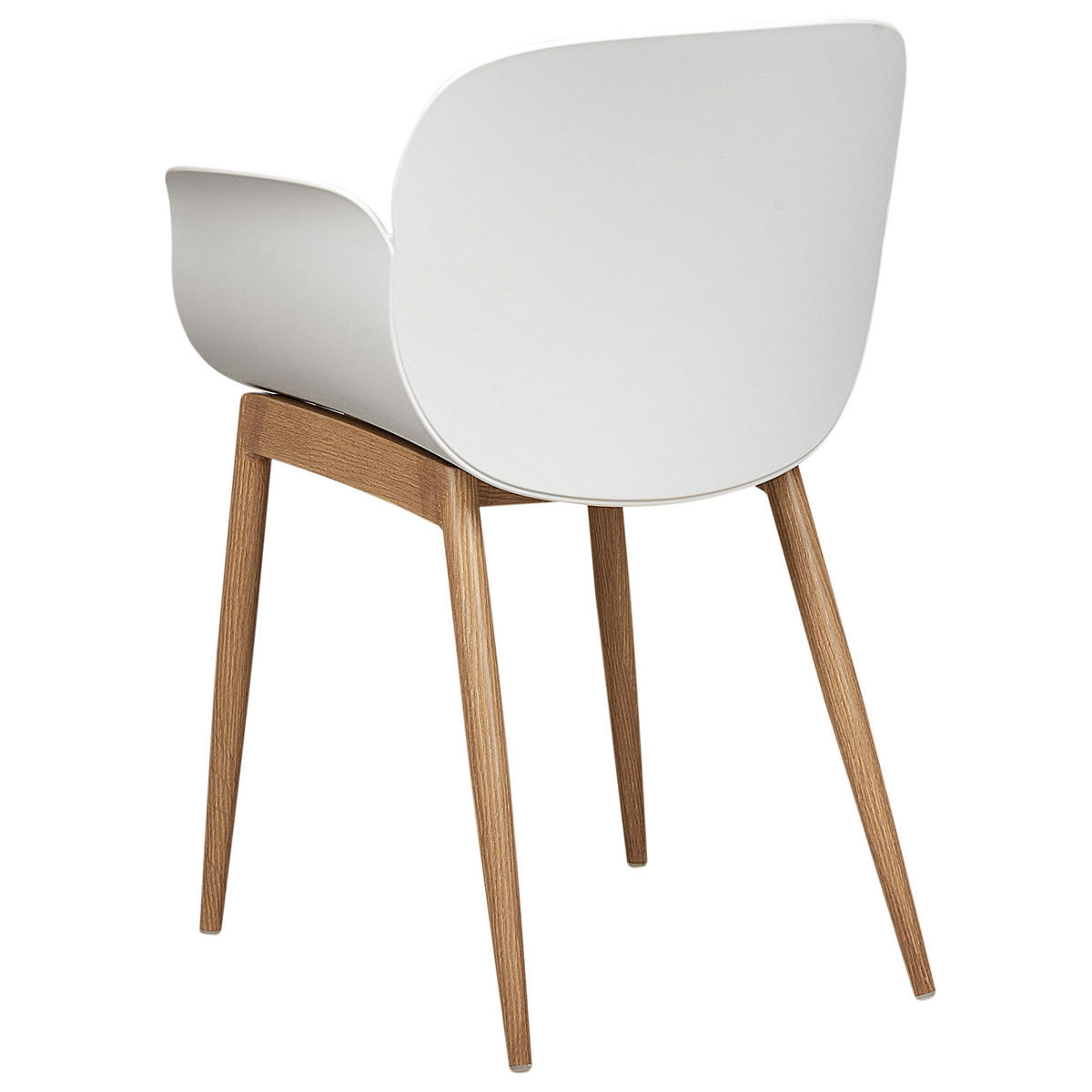 JÍDELNÍ ŽIDLE sada 2 ks Plast bílá/světlejší Odstín dřeva Abilene - bílá/světle hnědá, plast (53/81/50cm) - Beliani