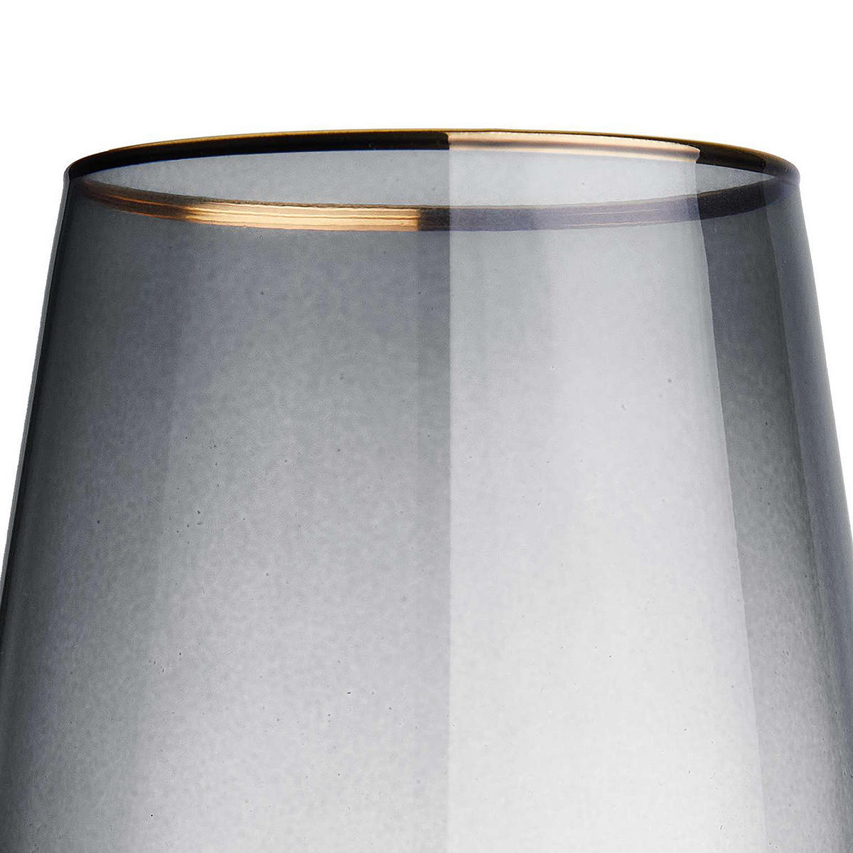 GLAS (6er Set) Touch Of Gold - Dunkelgrau, Glas (0.59L) - Butlers