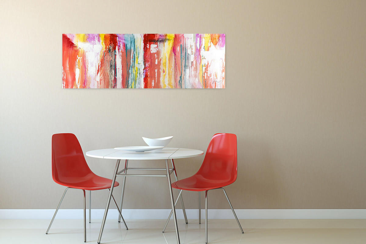 ÖLGEMÄLDE 150/50 cm - Rot, Holz/Textil (150/50cm) - KUNSTLOFT