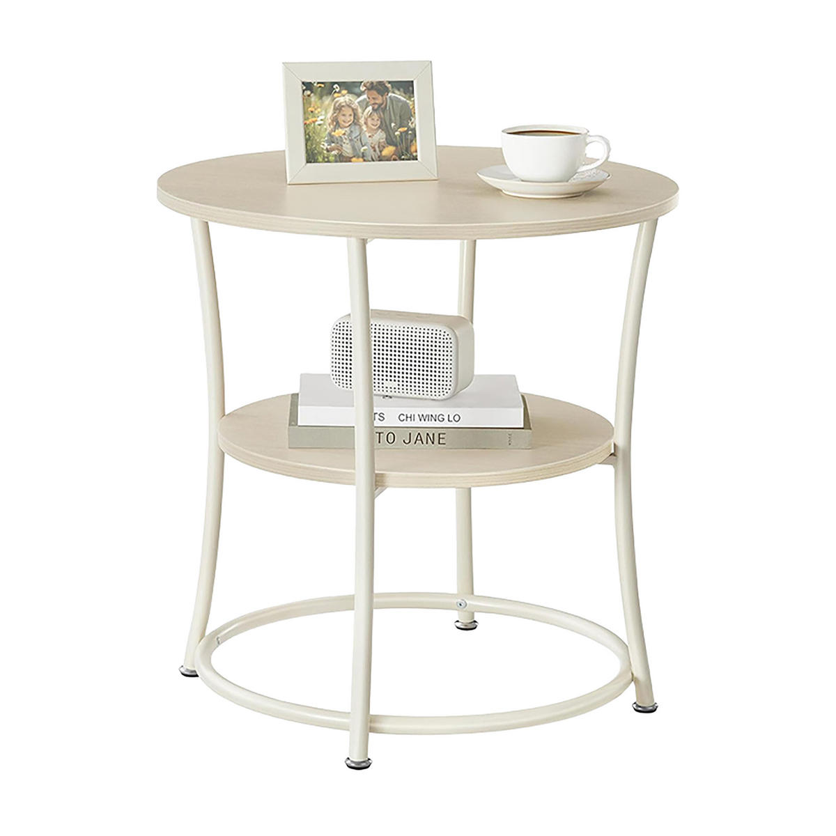 BEISTELLTISCH - Hellbraun, Holzwerkstoff/Metall (55/55/55cm) - Relaxdays