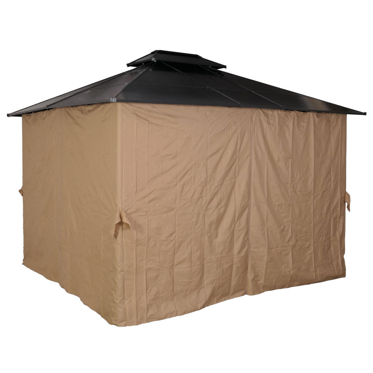 PERGOLA Hardtop 290x360x300cm Seitenwand/Moskitonetz Creme - Creme, Metall (360/290/300cm) - BERLINLODGE