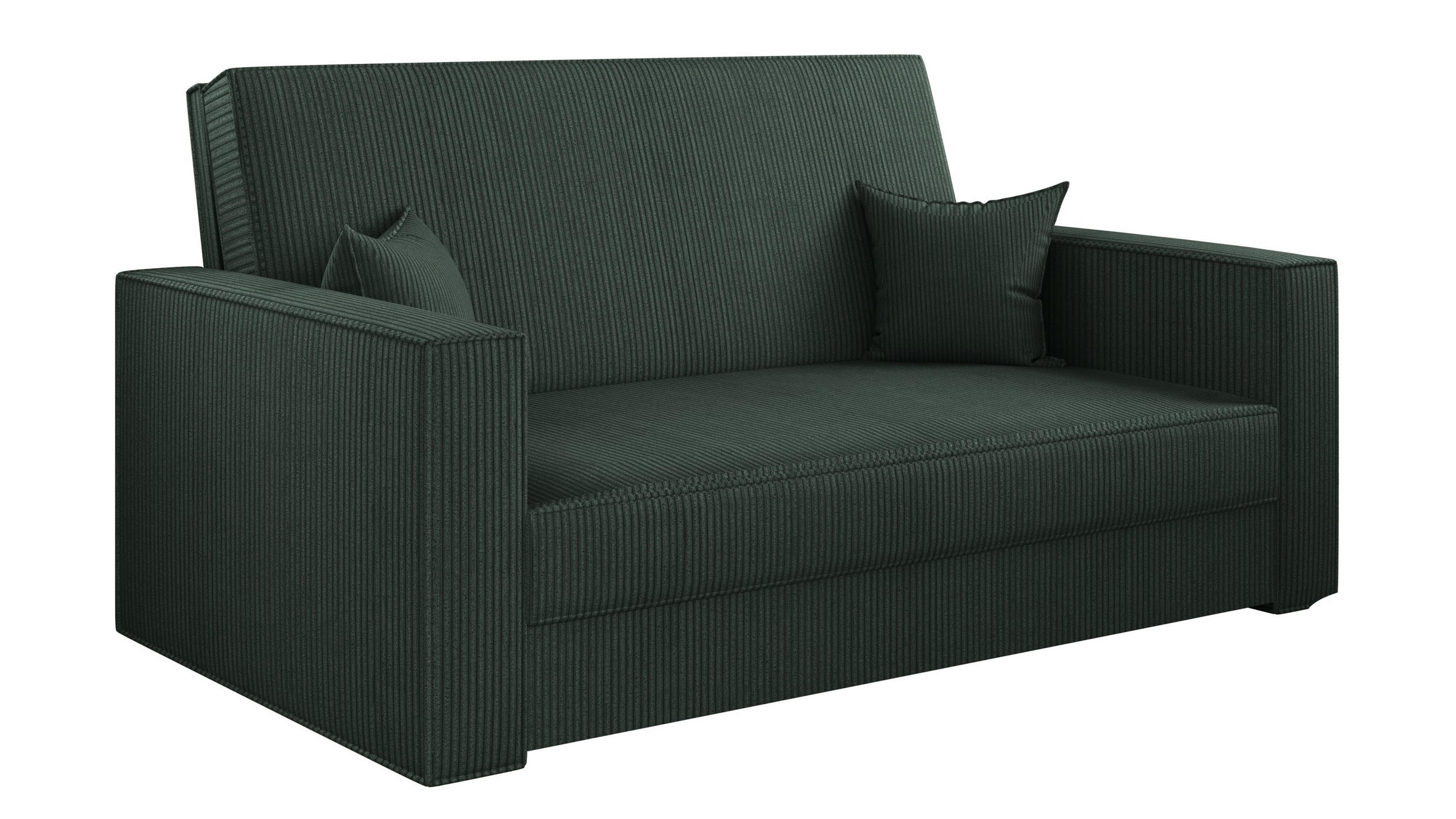SOFA, Schlaffunktion - America Stoff Poso Grün - Grün, Holz (137/77/112cm) - Kaiser Möbel