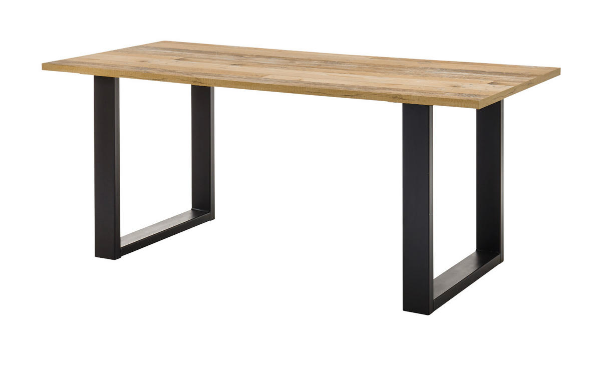 ESSZIMMER-SET Used Wood hell, anthrazit, Speisezimmer 3-teilig mit Esstisch, Vitrine Sideboard - Eichefarben/Anthrazit, Holzwerkstoff (275/201/80cm) - Furn.Design