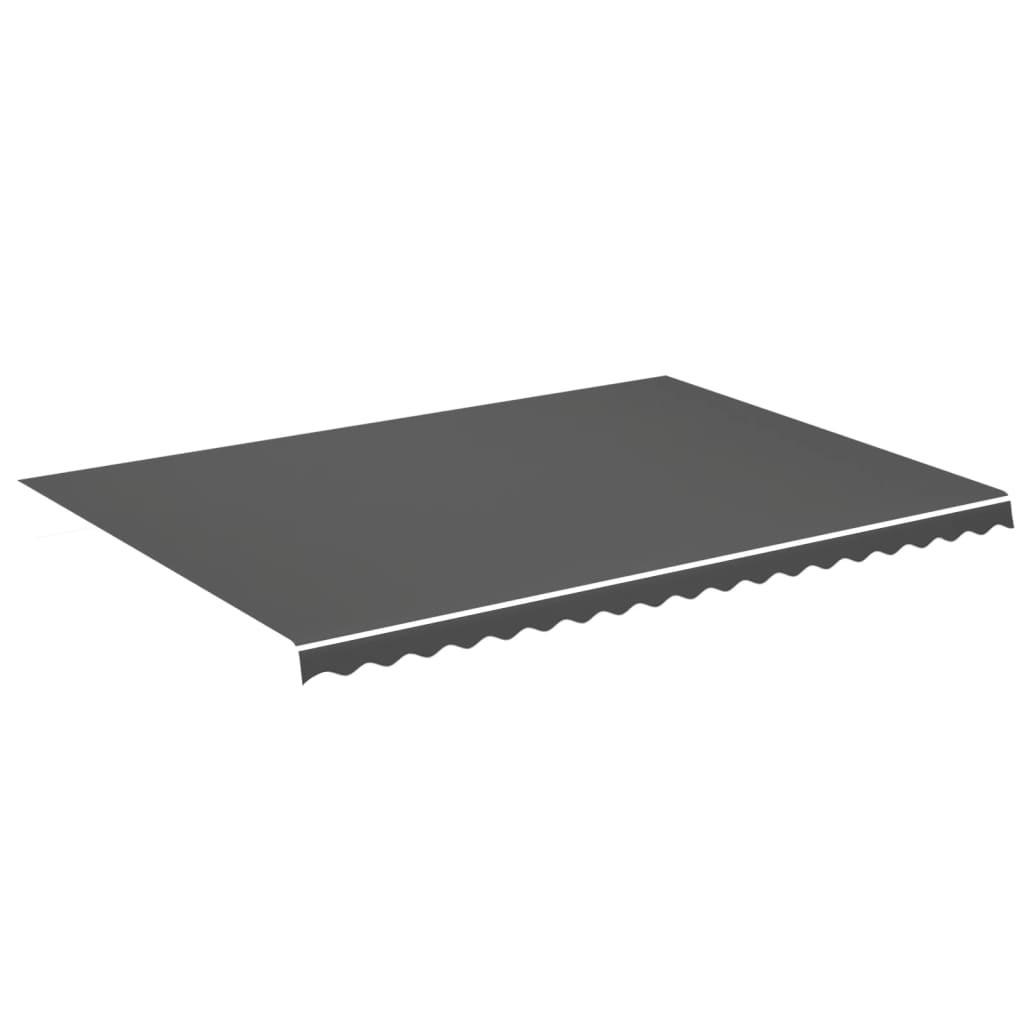 MARKISENSTOFF mit Volant| Anthrazit, für 500x350cm Rahmen| Markisenbespannung Markisentuch - Anthrazit, Textil (480/0.3/345cm) - DELUKE