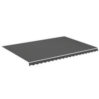 MARKISENSTOFF mit Volant| Anthrazit, für 500x350cm Rahmen| Markisenbespannung Markisentuch - Anthrazit, Textil (480/0.3/345cm) - DELUKE